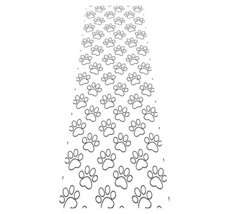 Bedroom vinyl rug with cat paw print design - TenStickers