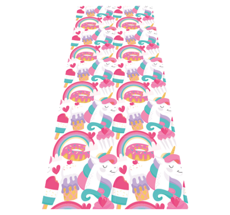 Unicorns and rainbow bedroom vinyl rug - TenStickers