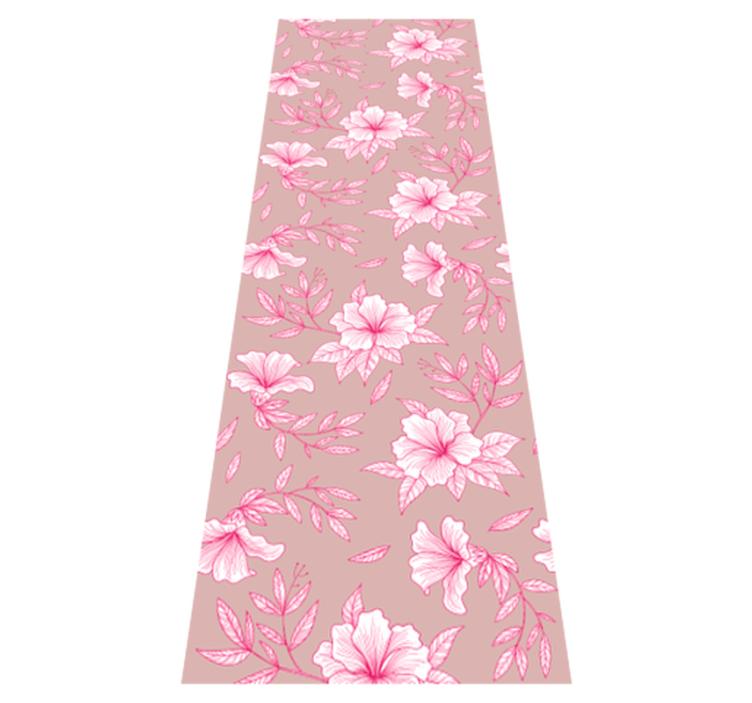 Neon pink lotus bedroom vinyl rug - TenStickers