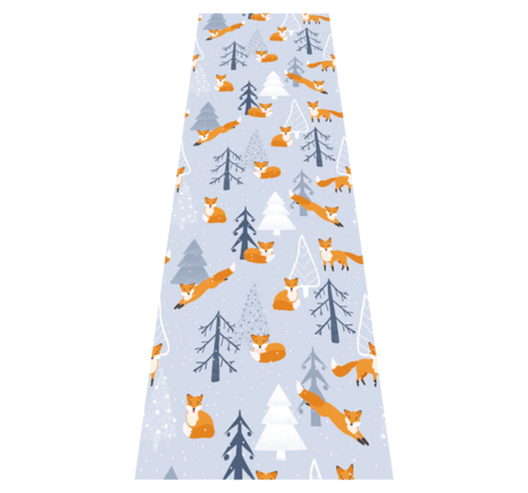 Cute fox winter forest bedroom vinyl rug - TenStickers