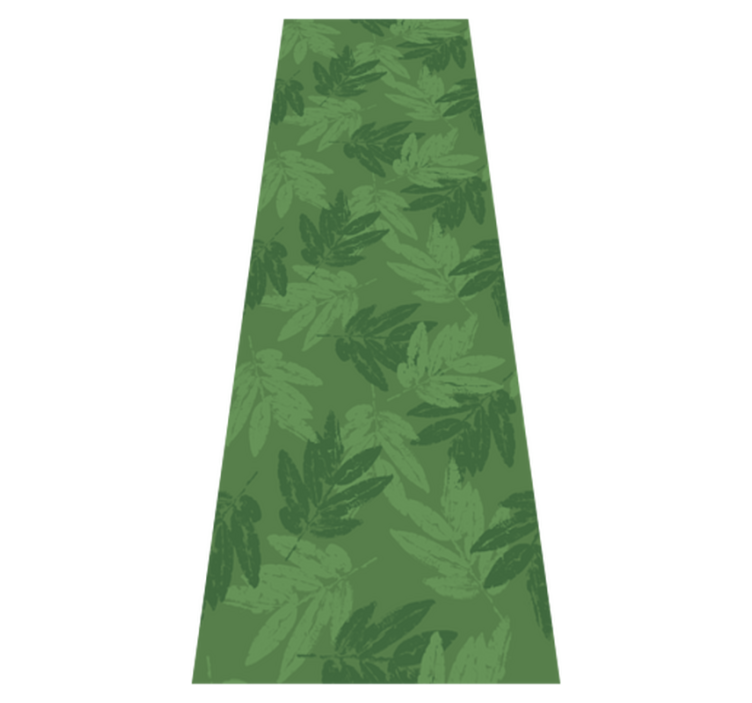 Bedroom vinyl rug with simple green leaf pattern - TenStickers