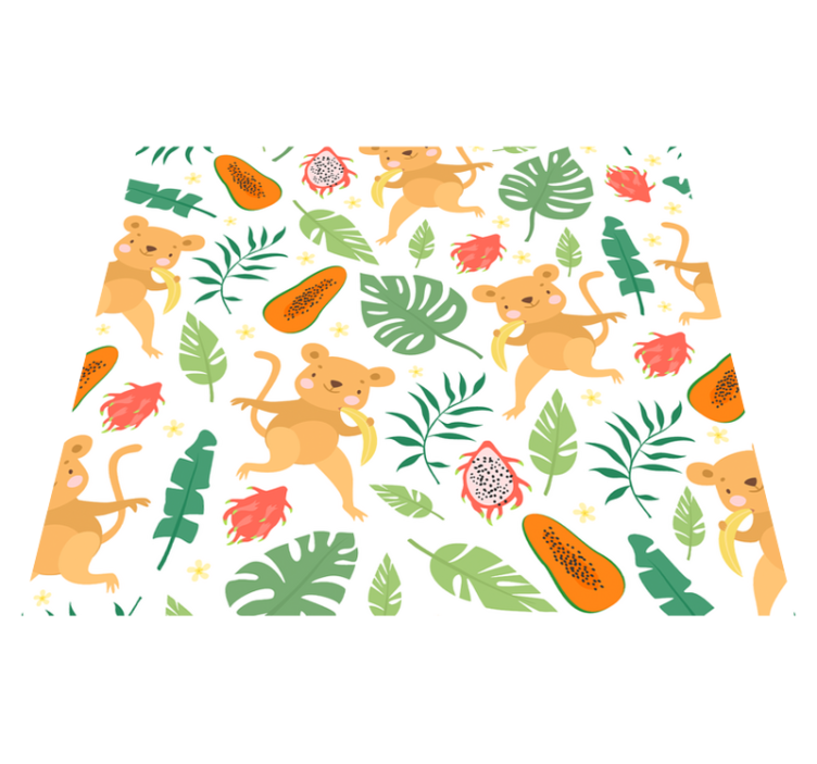 Tropical monkey in branches bedroom vinyl rug - TenStickers