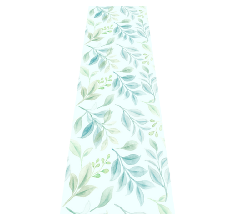 Bedroom vinyl rug with green slender leaves - TenStickers