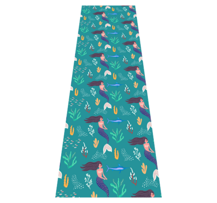Bedroom vinyl rug featuring mermaids and swordfish - TenStickers