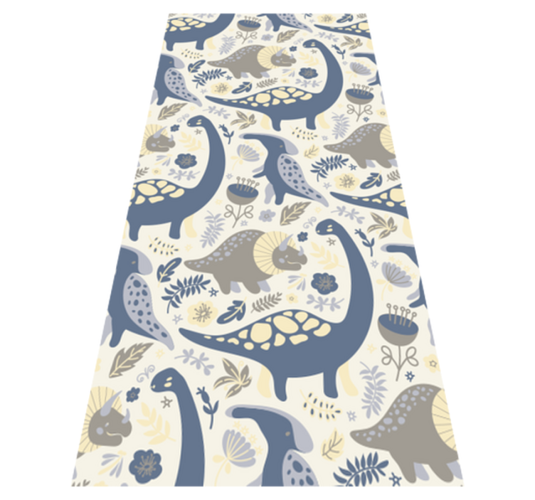 Bedroom vinyl rug in blue dinosaur nordic style - TenStickers