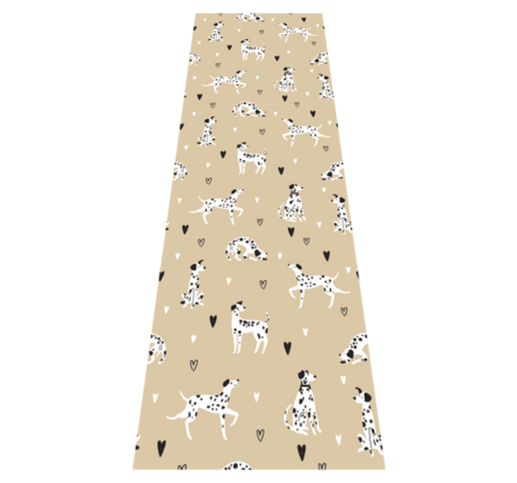 Bedroom vinyl rug with beige dog drawings - TenStickers
