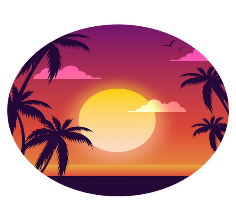 Nature vinyl rug retro sunset - TenStickers