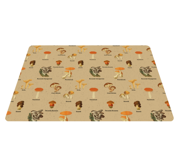 Nature vinyl rug vintage mushroom varieties - TenStickers
