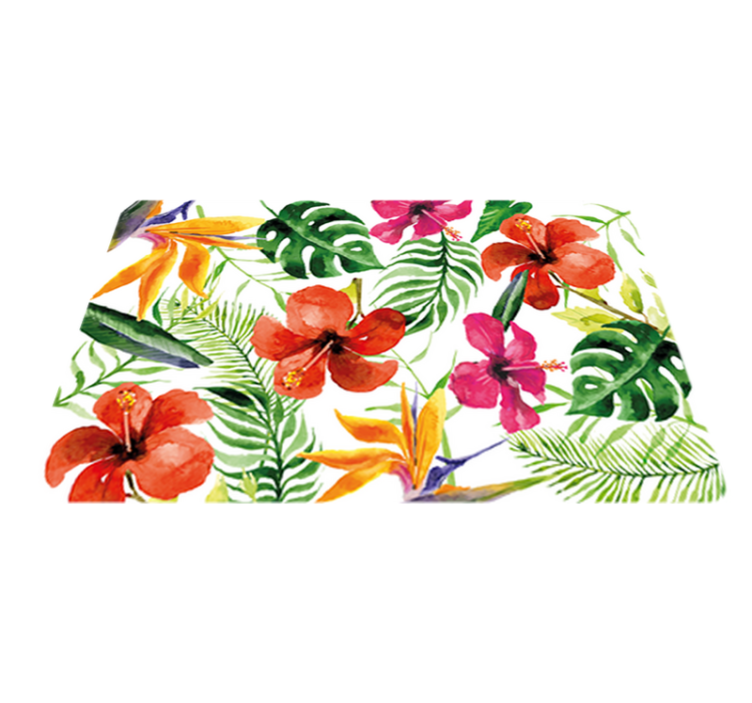 Vinyl rug flowers portable monstera stickers - TenStickers