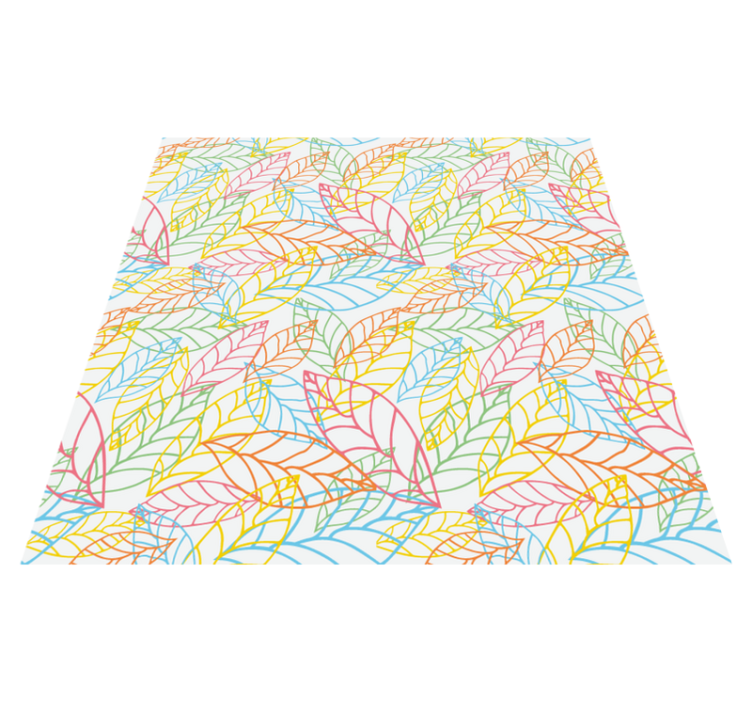 Vinyl rug flowers with vibrant neon leaves design - TenStickers