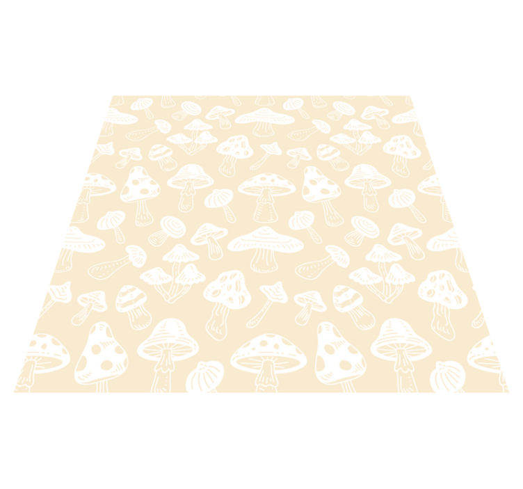 Vinyl rug flowers with beige mushroom designs - TenStickers