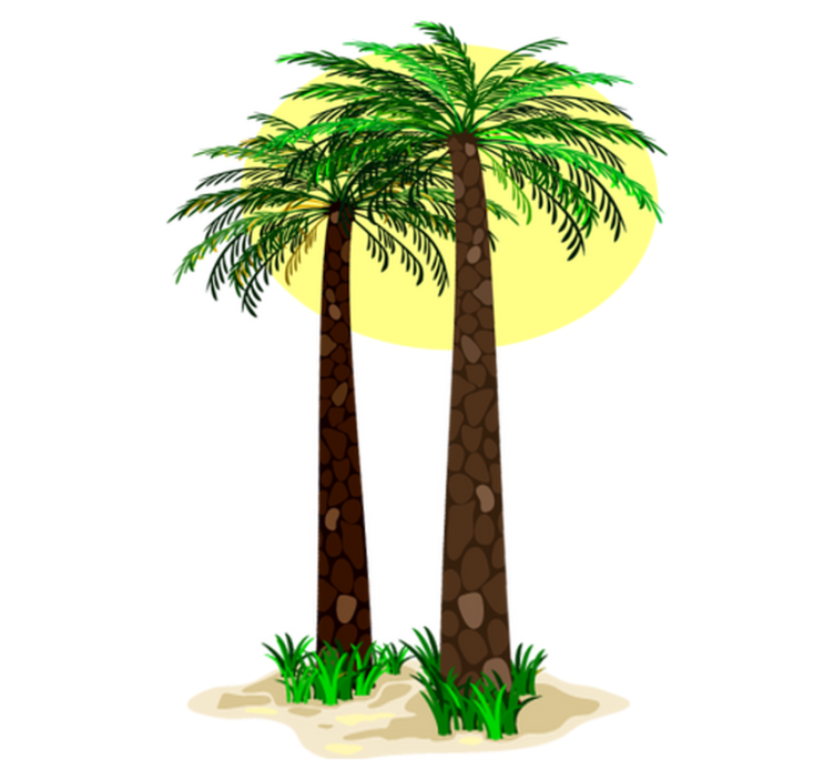 Vinyl rug flowers tropical palm trees - TenStickers