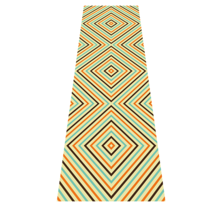 Bedroom vinyl rug with vintage orange and blue design - TenStickers