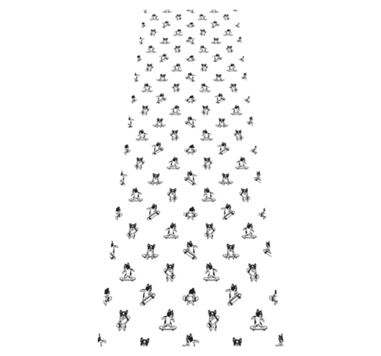 Bedroom vinyl rug featuring a cute dog on skateboard - TenStickers