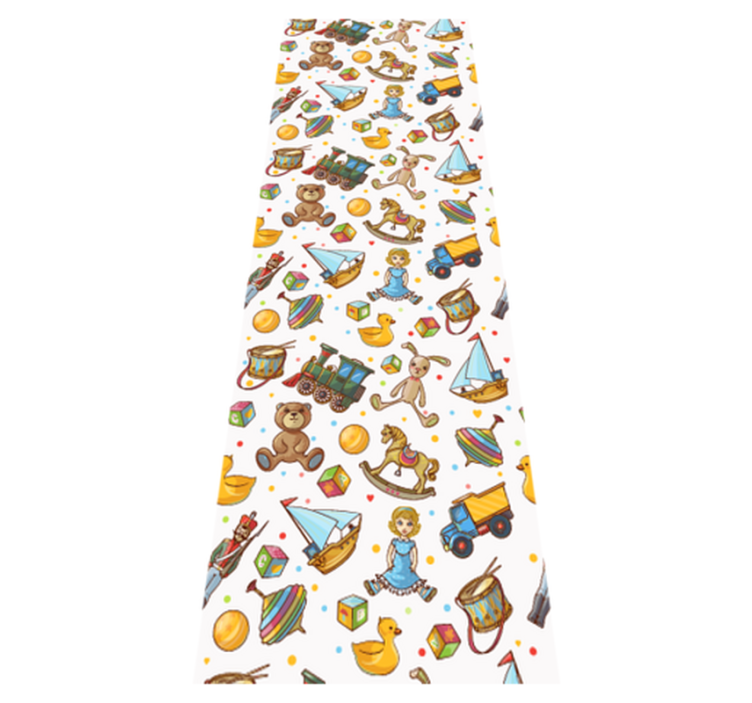 Cute design wooden toys and teddy bear bedroom vinyl rug - TenStickers