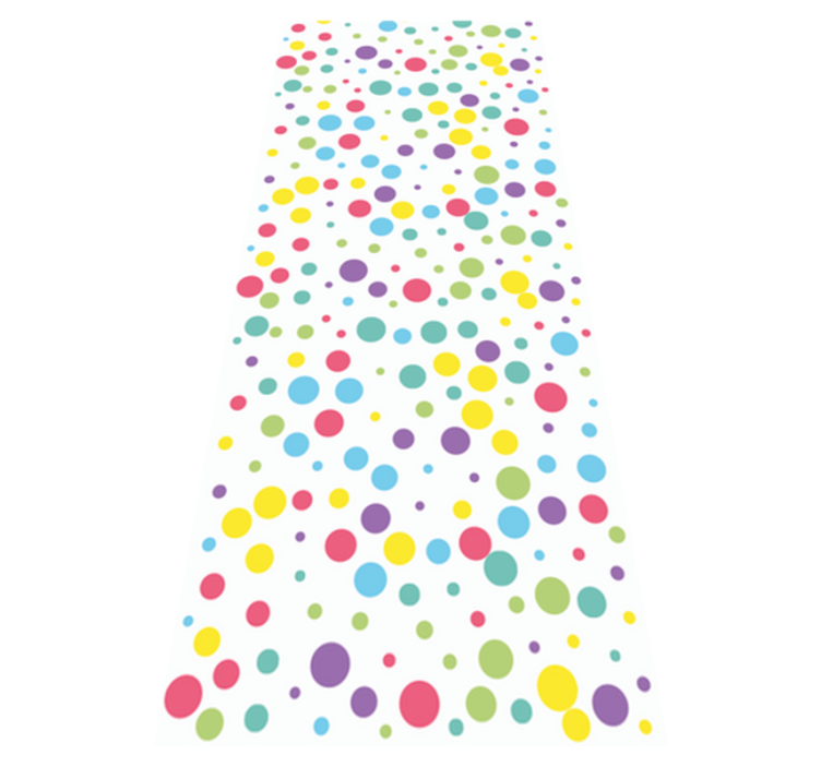 Bedroom vinyl rug with vibrant polka dot design - TenStickers