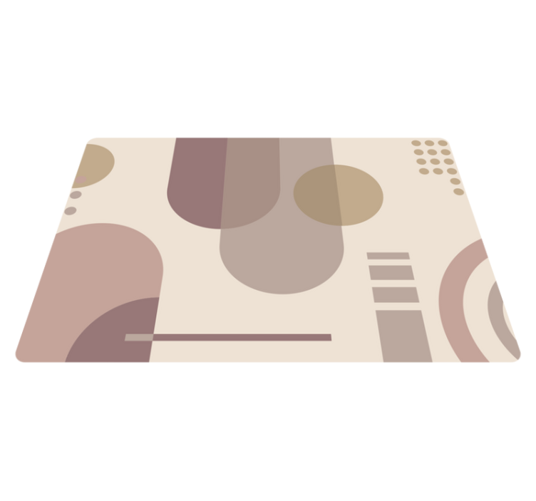 Geometric vinyl rug in brown modern art - TenStickers