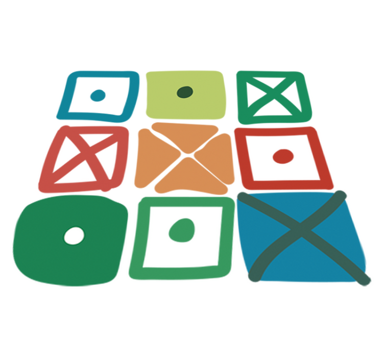 Geometric vinyl rug with unique square patterns - TenStickers