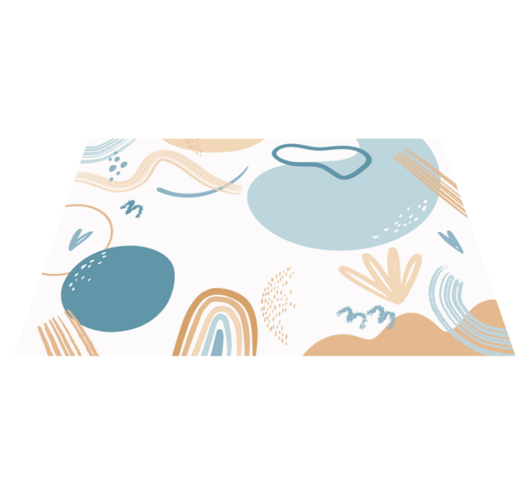 Colorful shapes geometric vinyl rug - TenStickers