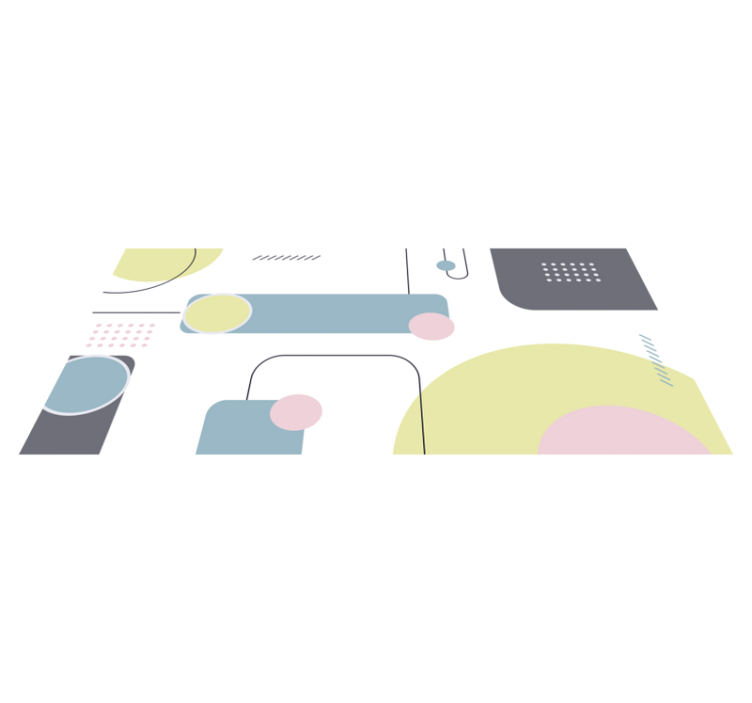 Geometric vinyl rug in pastel geometric design - TenStickers