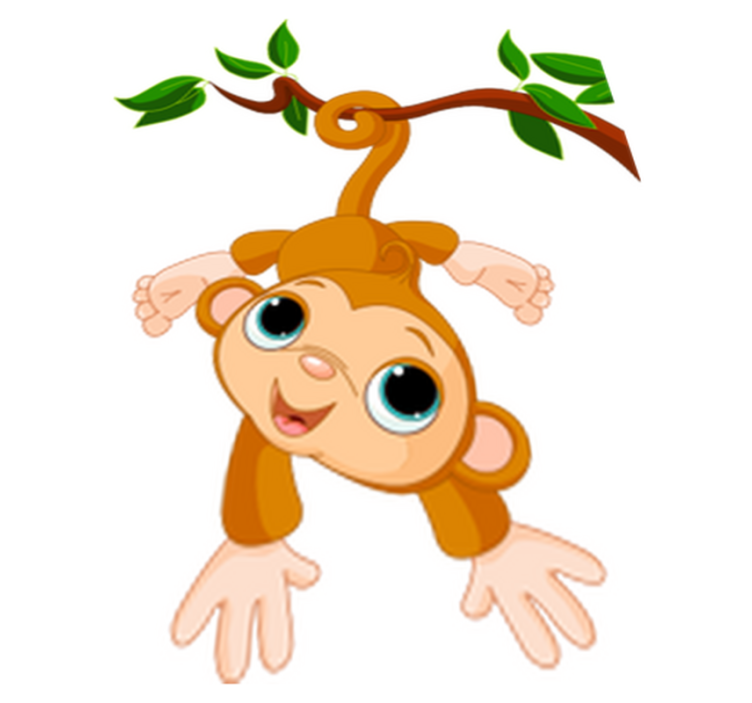 Kids vinyl rug strong tail monkey design - TenStickers