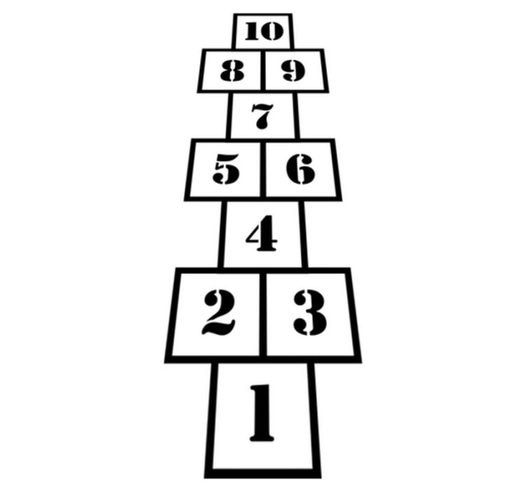 Kids vinyl rug modern hopscotch design - TenStickers