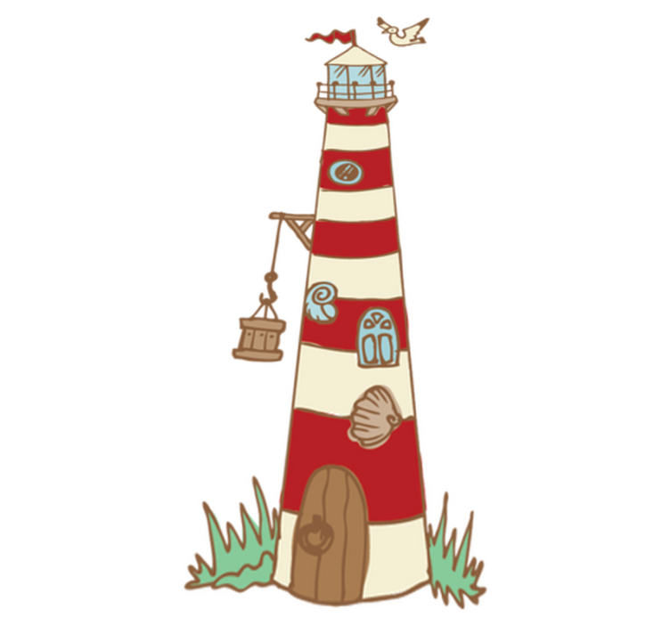Kids vinyl rug lighthouse illustration - TenStickers