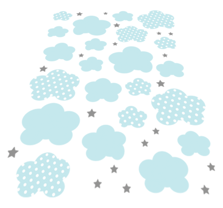 Kids vinyl rug blue cloud designs for babies - TenStickers
