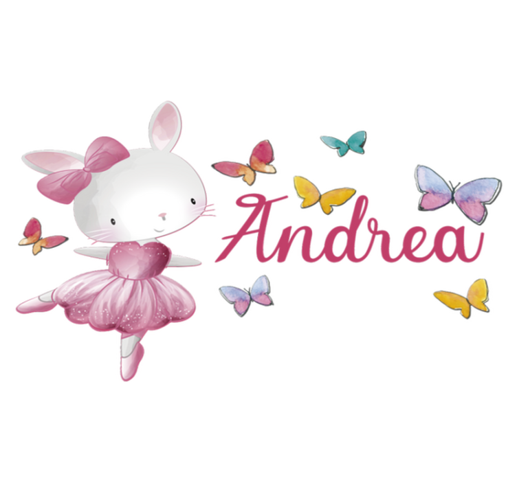 Kids vinyl rug of a ballet girl with butterflies - TenStickers