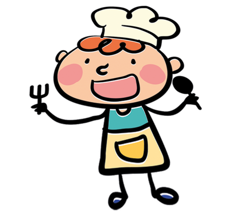 Kids vinyl rug chef with forks design - TenStickers