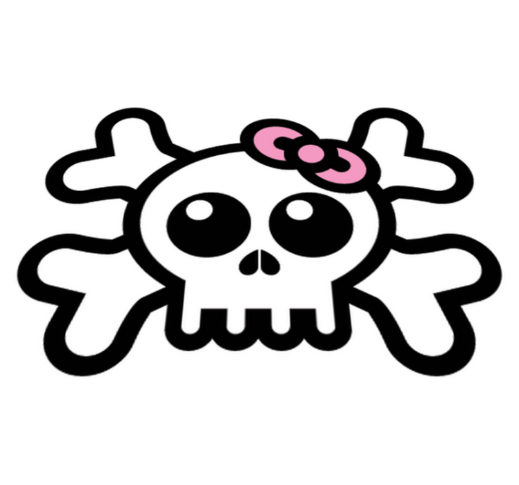 Kids vinyl rug skull with bow - TenStickers