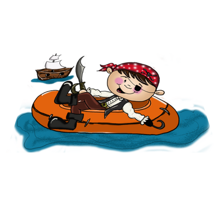 Kids vinyl rug pirate boat design - TenStickers