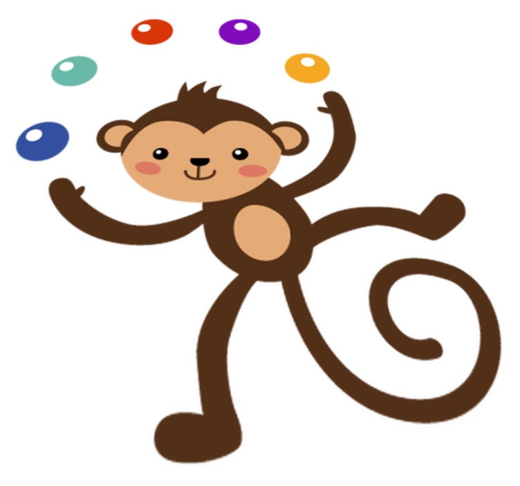 Kids vinyl rug juggling monkey decorative vinyl - TenStickers