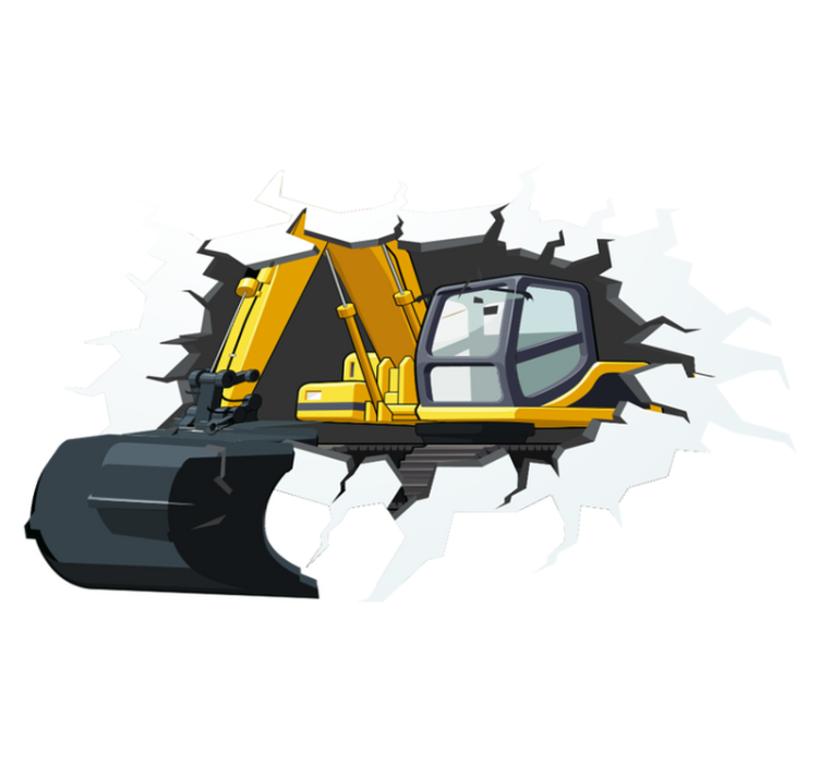 Kids vinyl rug bagger hole in the wall - TenStickers