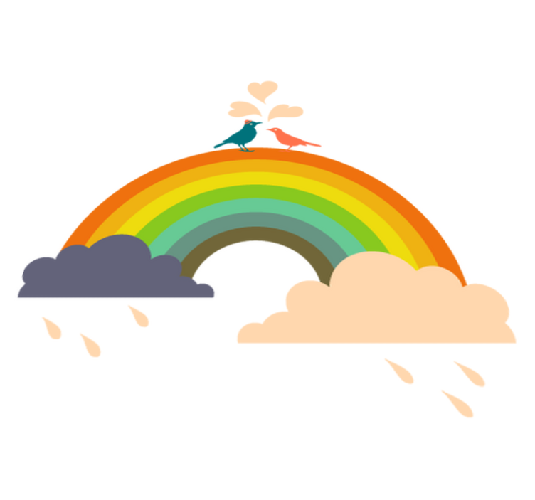 Kids vinyl rug rainbow bird vinyl rug - TenStickers