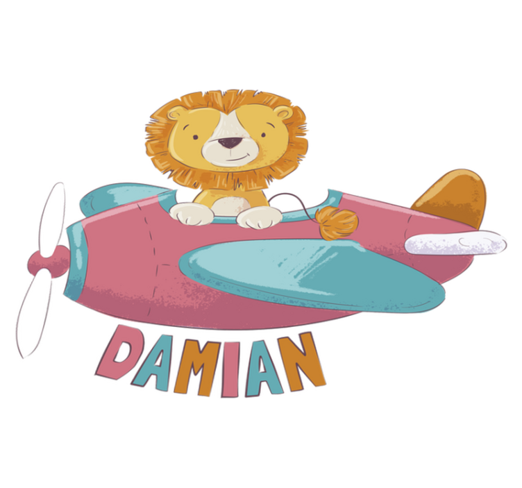 Kids vinyl rug personalized lion - TenStickers