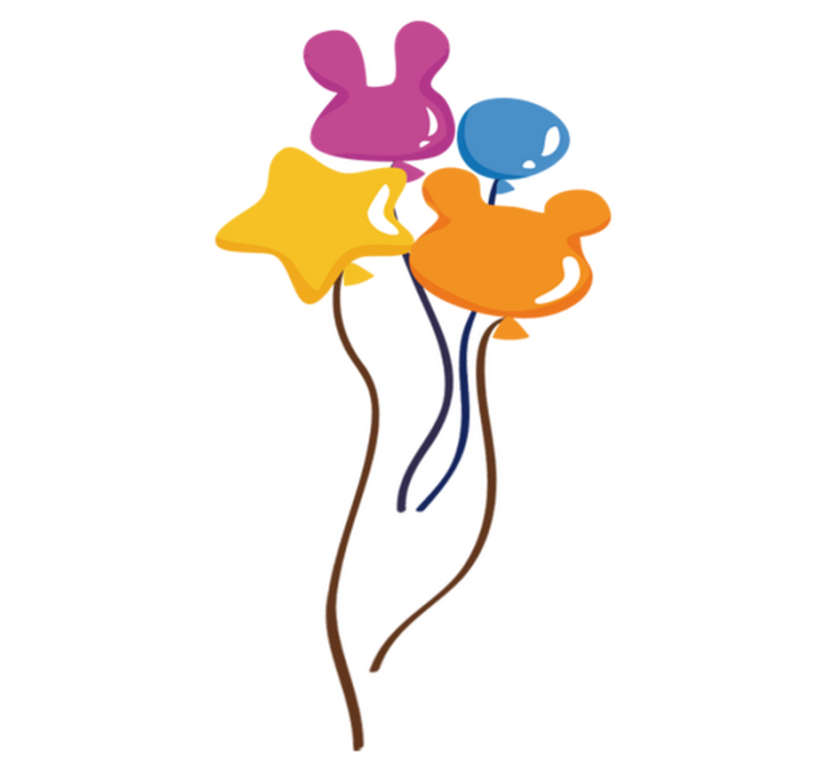 Kids vinyl rug colorful balloons with shapes - TenStickers