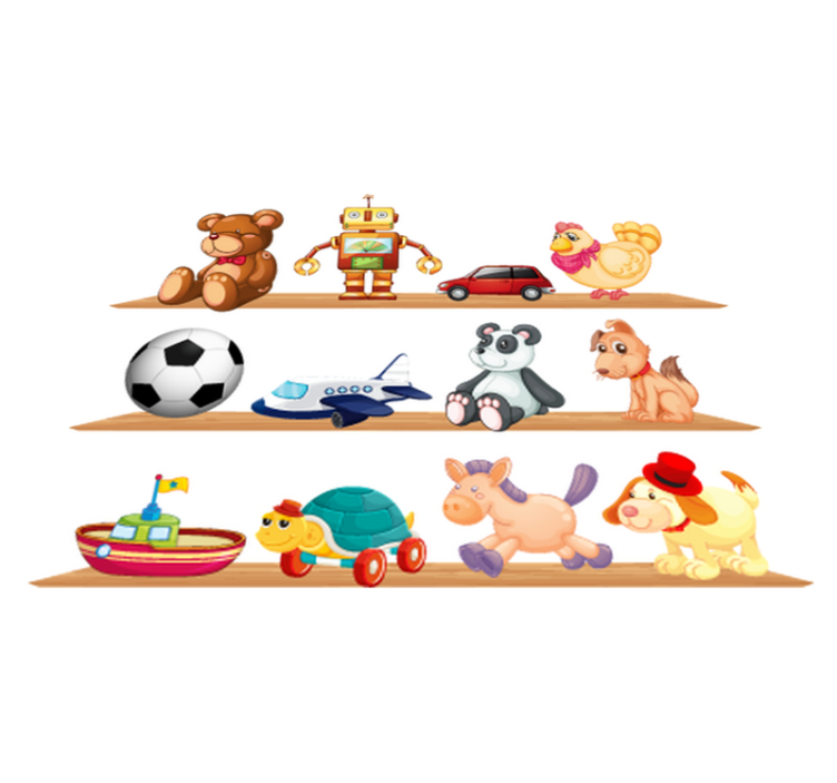 Kids vinyl rug with toy storage shelves - TenStickers