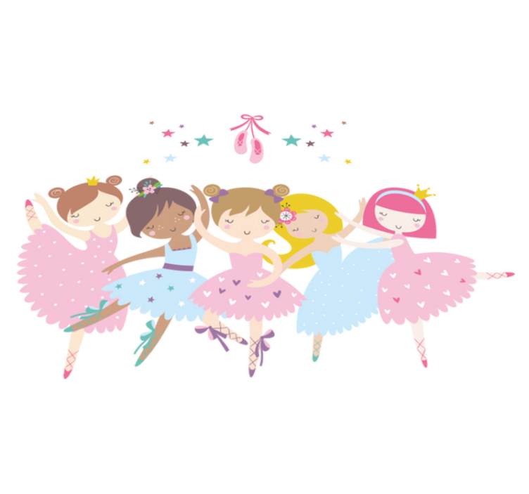 Kids vinyl rug ballet stars colorful design - TenStickers
