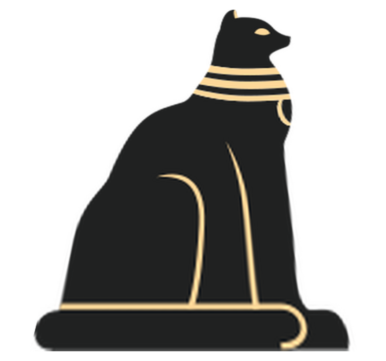 Bedroom vinyl rug featuring egyptian cat design - TenStickers