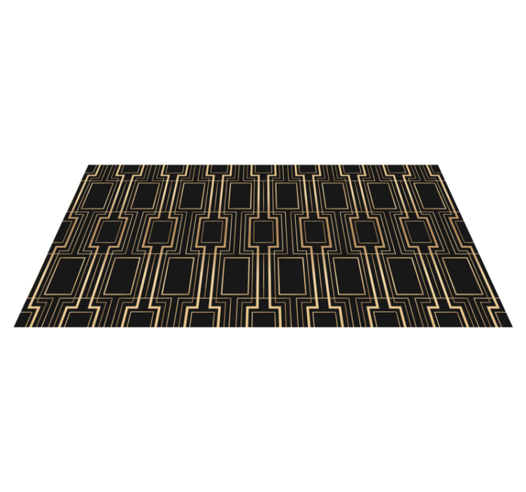 Bedroom vinyl rug with golden and black design - TenStickers
