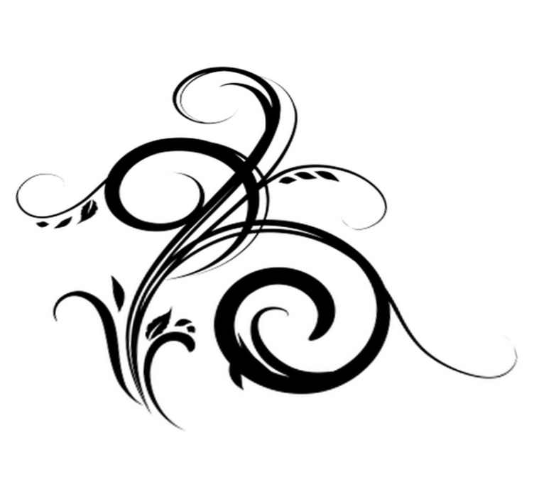 Bedroom vinyl rug decorative filigree plant - TenStickers