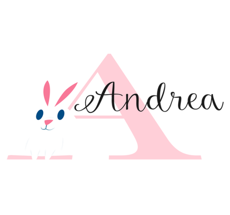 Kids vinyl rug with personalized cheerful initial - TenStickers