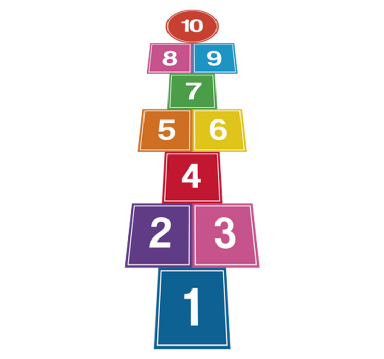 Vinyl rug gaming colorful hopscotch - TenStickers