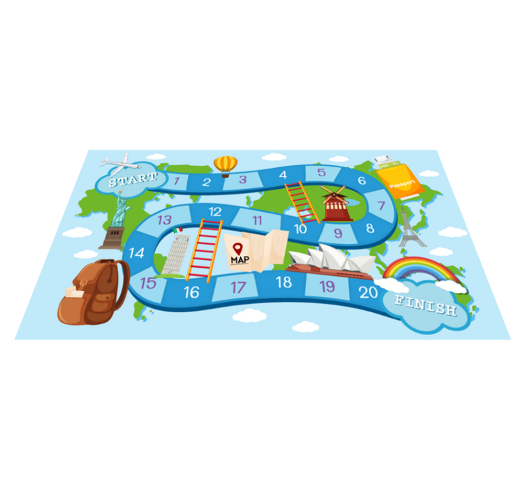 Vinyl rug gaming board game around the globe - TenStickers