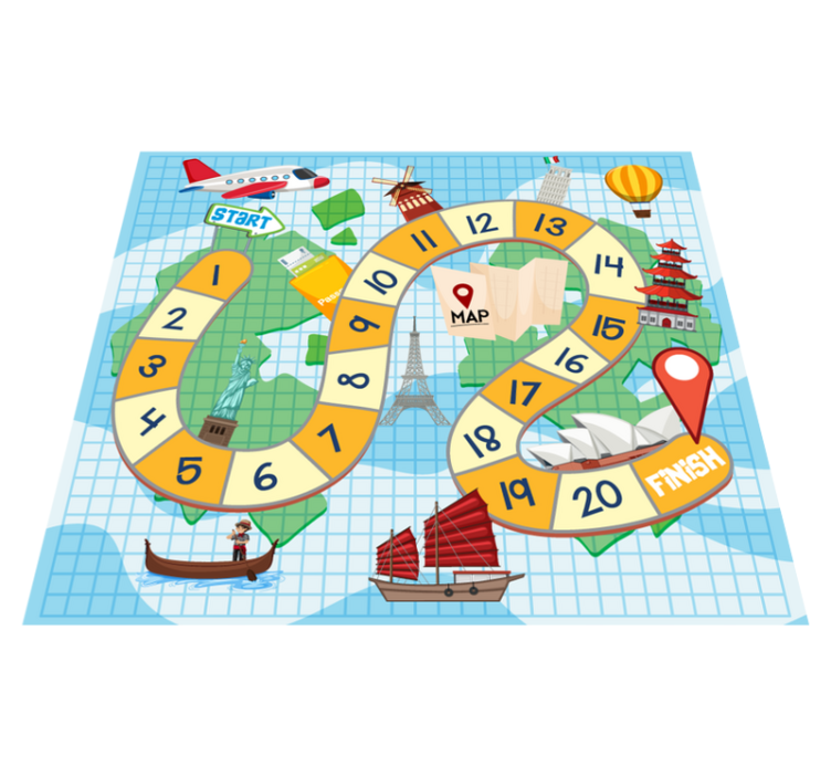 Vinyl rug gaming board game map design - TenStickers