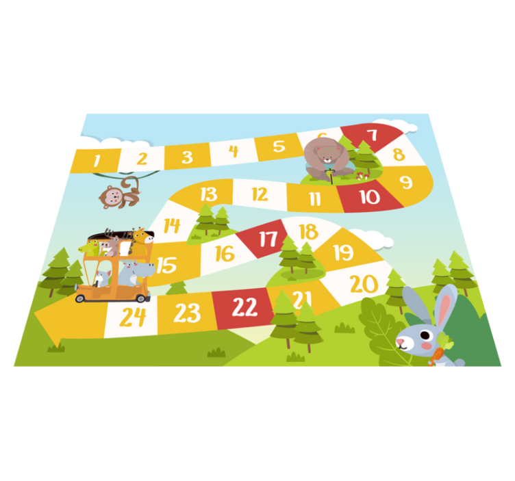 Vinyl rug gaming wildlife cartoon board game - TenStickers