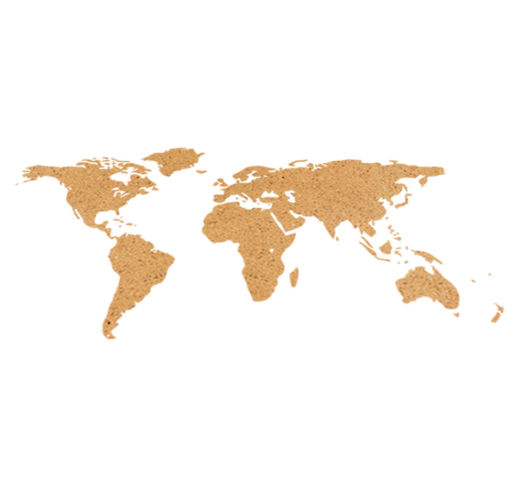 World map vinyl rug decorative cork map - TenStickers