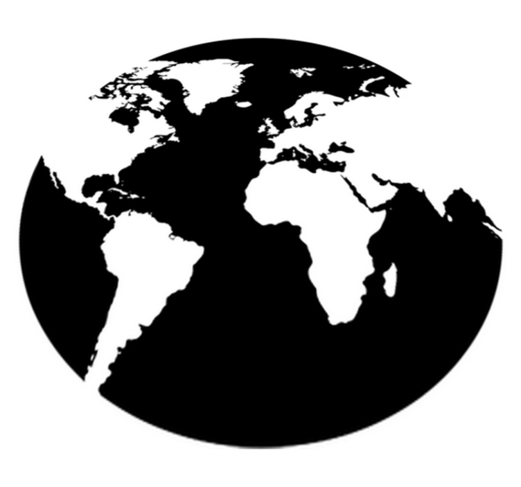 World map vinyl rug circle decor adhesive - TenStickers