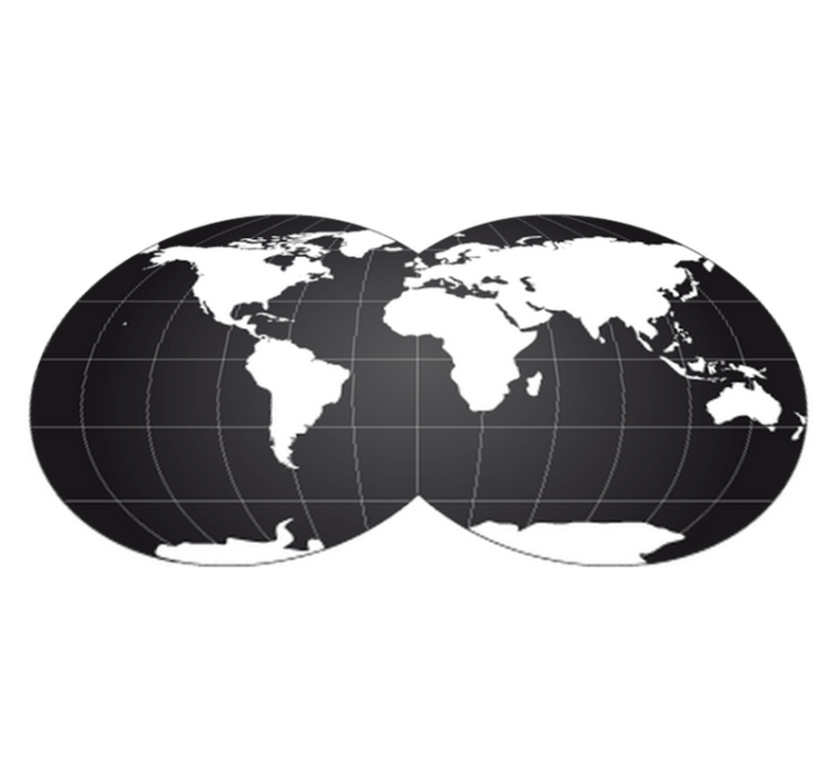 World map vinyl rug double globe decor vinyl - TenStickers
